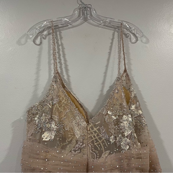 Mac Duggal 20211 Dusty Rose Beaded Faux Wrap Gown 16 - Picture 9 of 11